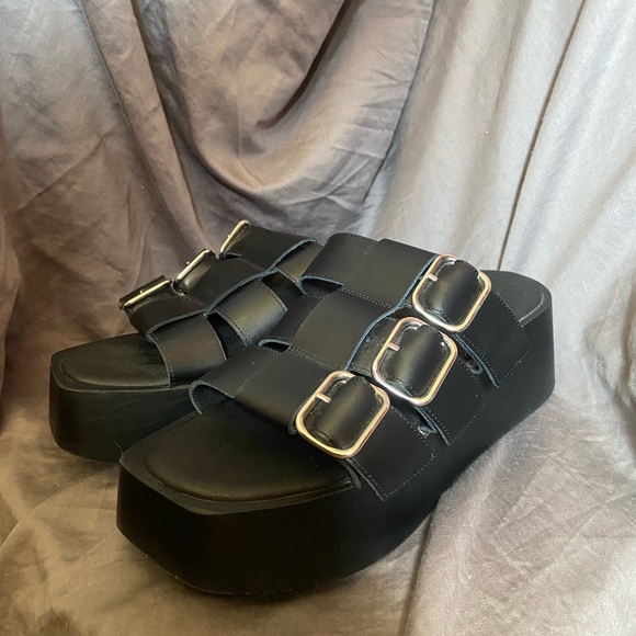 Anthropologie Shoes - Anthropologie buckle platform sandals 9 or 40